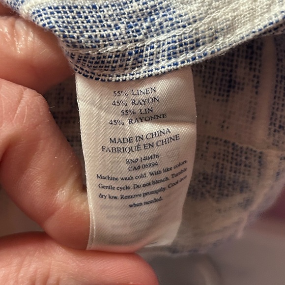 Faherty Sky Blue Tie Dye Linen Blend Shirt Dress Size Small summer beach resort - Picture 7 of 15